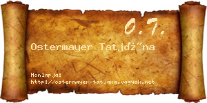 Ostermayer Tatjána névjegykártya